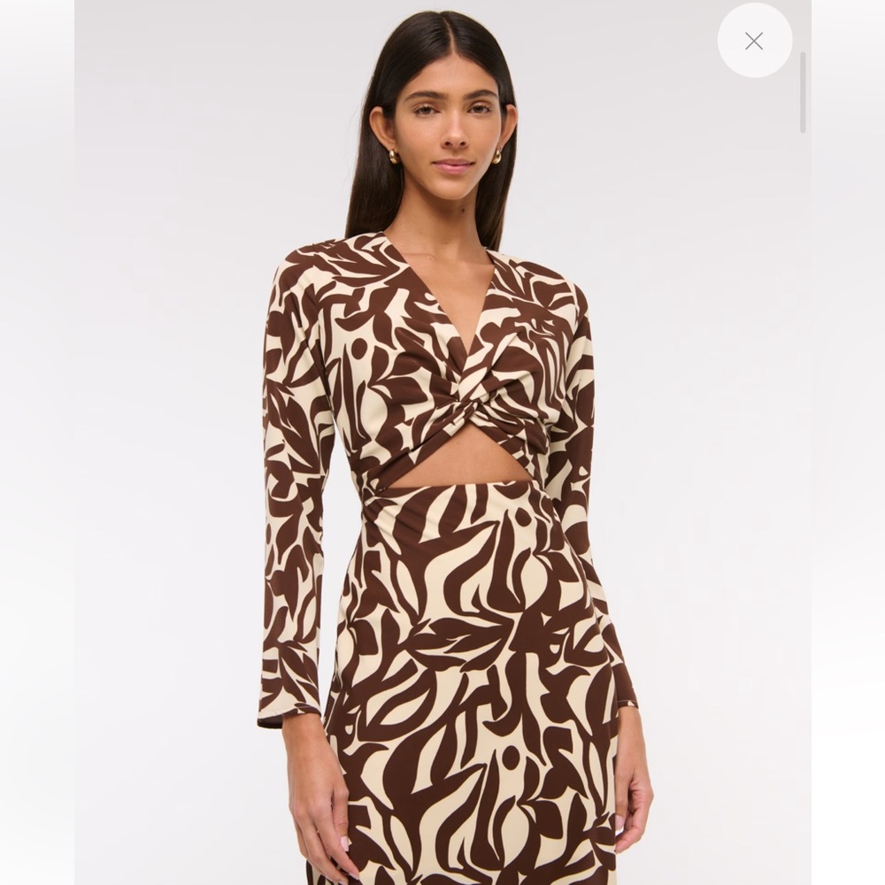Abercrombie & Fitch Long-Sleeve Twist-Front Maxi Dress Size XS